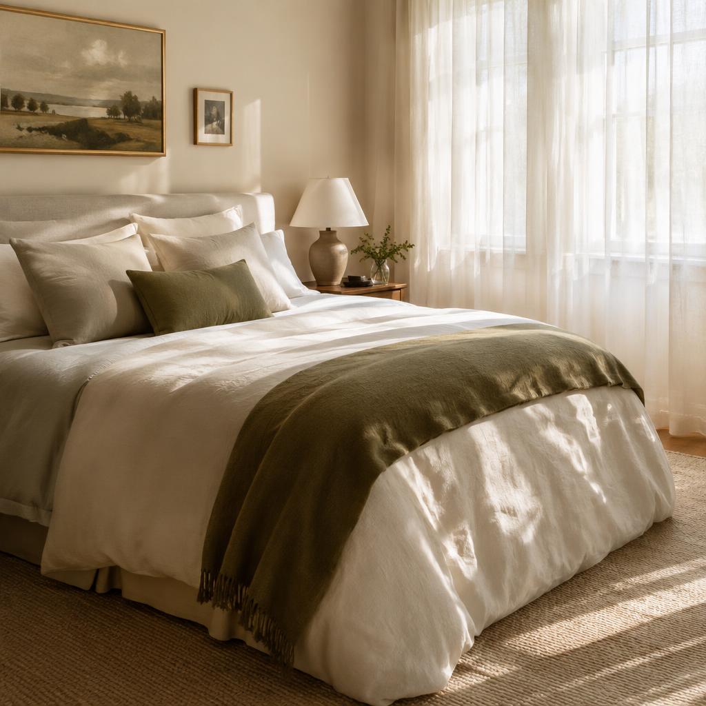 A freshly made bedroom after a recurring SoothingSuds visit